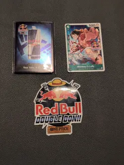 Red Bull x One Piece – Double Don!! Set (10 Foil Red Bull Don + Luffy Promo) - Image 1