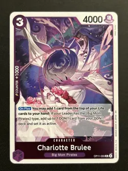 One Piece TCG A Fist of Divine Speed Charlotte Brulee - Rare Foil - OP11-069 NM - Image 1
