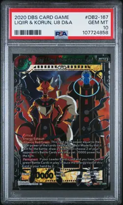 Liquiir & Korun, Universe 8 Destroyer & Angel FOIL Dragon Ball Super Card PSA 10 - Image 1