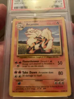 Pokemon TCG Arcanine Base Set, Unlimited Uncommon Card 23/102 PSA 8 - Image 2