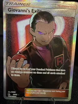 Pokemon TCG Giovanni's Exile Full Art Ultra Rare Trainer 67/68 Hidden Fates - Image 1