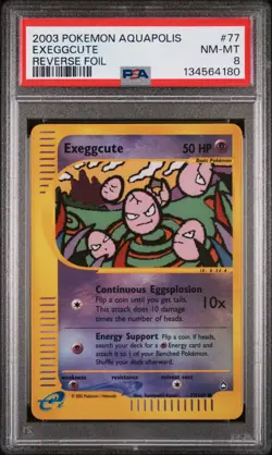 Exeggcute Reverse Holo 77/147 Aquapolis Pokemon PSA 8 - Image 1