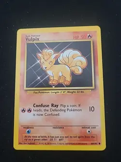 1999 Vintage WOTC Pokemon Base Set Vulpix #68/102 - NM - Image 1
