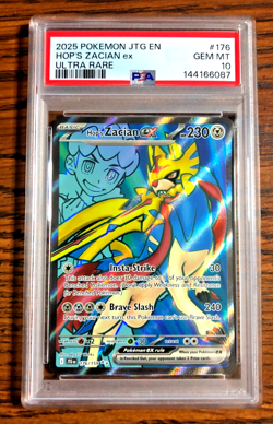 Hop's Zacian EX Ultra Rare #176 - PSA GEM MT 10 - Journey Together - Pokemon TCG - Image 1