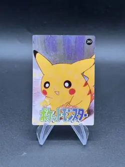 Pikachu Mushroom Holo Pokemon Vintage Pocket Monsters Vending Prism Sticker 203 - Image 2