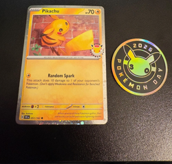 Pikachu 051 /162 Stamped 2026 Pokemon Day 30 Promo TCG With Coin - Image 1
