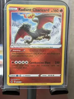 Pokemon TCG Radiant Charizard Crown Zenith Holo Card 020/159 NM Condition - Image 1