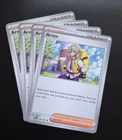 4x Arven 186/197 Obsidian Flames Pokemon TCG Playset NM - Image 1