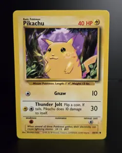 Pokemon TCG - PIKACHU - 58/102 - Unlimited - WOTC - Base Set (1999) - LP/NM - Image 1