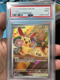 Pokemon Plusle TCG Illustration Rare Card 193/182 S&V Paradox Rift PSA 9 - Image 1