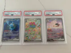 Pokemon SV 151 SIR PSA 9 Charizard + PSA 9 Venusaur + PSA 8 Blastoise - Image 1
