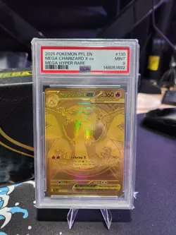 GOLD ZARD POKEMON EN-PHANTASMAL FLAMES MEGA HYPER RARE MEGA CHARIZARD X EX PSA 9 - Image 3