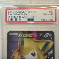 Jirachi EX (98 Full Art) 98/101 Plasma Blast Holo Pokemon 2013 PSA 8 - Image 4