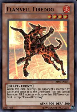 Flamvell Firedog NA Astral Pack Super Rare AP01-EN004 Yu-Gi-Oh! - Image 1