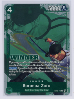 One Piece Card Game Roronoa Zoro Winner Promo Foil EB02-019 Near Mint - Read - Image 1