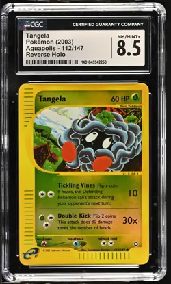 CGC 8.5 Tangela 112/147 Aquapolis 2003 Reverse Holo Pokemon Card TCG - Image 1