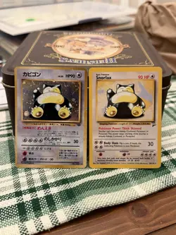 Snorlax Holo Japanese Pokemon Jungle #143 1997 + Snorlax English Non-holo HP - Image 1