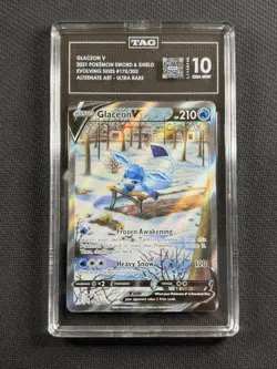 Pokemon TCG TAG 10 GEM MINT Glaceon V Evolving Skies Alt Art Swsh 2021 175/203 - Image 1