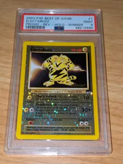 Pokemon TCG: Electabuzz Winner Promo 1 Best of Game PSA 9 Reverse Holo WOTC 2003 - Image 1