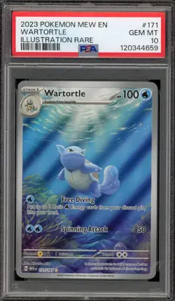 Pokemon Wartortle 151 MEW EN Illustration Rare #171 PSA 10 Gem Mint - Image 1