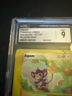 Aipom 67/147 Aquapolis 2003 Reverse Holo Pokemon CGC Mint 9 - Image 2