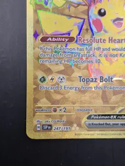 Pikachu ex Surging Sparks 247/191 Pokemon TCG Surging Sparks Hyper Rare Gold - Image 5