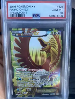 Pokemon TCG Ho-Oh EX Full Art Holo Card 121/122 Ultra XY Breakpoint 2016 PSA 10 - Image 1
