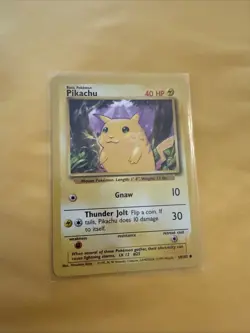 Pokemon TCG Pikachu Card 58/102 Unlimited WOTC Base Set 1999 NM Condition - Image 1