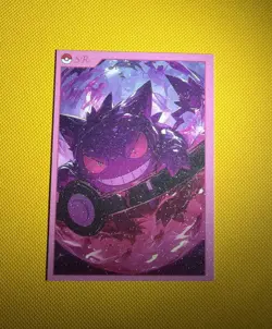 Pokemon Gengar Pokeball Pink Boarder Art Polaroid Card Non Tcg - Image 1