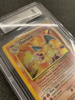 🔥 STRONG BGS 8 NM Charizard Base Set Unlimited Holo Pokemon Card 4/102 - Image 3