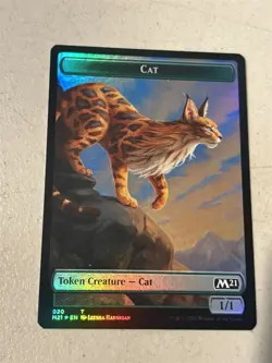 mtg foil token Beast // Cat, 010//020, Core Set 2021, unplayed - Image 1