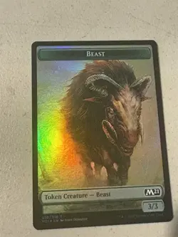 mtg foil token Beast // Cat, 010//020, Core Set 2021, unplayed - Image 2
