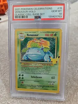 Pokemon TCG Venusaur 15/102 Holo Classic Collection Celebrations PSA 10 - Image 1