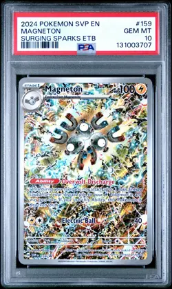 PSA 10 2024 Pokemon SVP EN-SV Black Star Promo Magneton #159 Surging Sparks ETB - Image 1