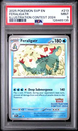2025 POKEMON SVP EN-SV BLACK STAR PROMO #213 FERALIGATR PSA 9 - Image 1