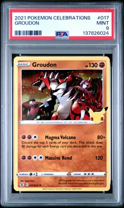 2021 POKEMON CELEBRATIONS #017 GROUDON PSA 9 - Image 1