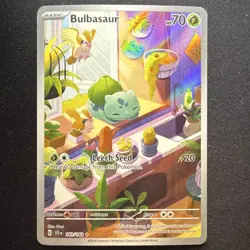 Bulbasaur 143/142 NM Stellar Crown Illustration Rare Holo Pokemon - Image 1
