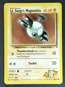 Lt. Surge's Magnemite 080/132 Gym Heroes Vintage WOTC Pokemon 1999-2000 (LP) - Image 1
