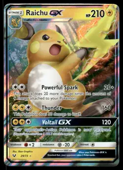 Pokemon Cards Raichu GX 29/73 Shining Legends Holo Rare GX NM - Image 1