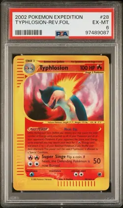 2002 Pokemon Expedition 28 Typhlosion Reverse PSA 6 EX-MT - Image 1
