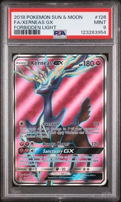 2018 Pokemon Forbidden Light Xerneas GX #126 Full Art PSA 9 MINT - Image 1