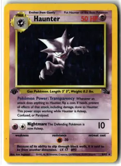 Haunter ⭐ 6/62 1st Edition Holo Rare Fossil 1999 Pokemon MP - Image 1