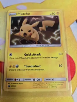 Pokemon Pikachu SM227 Holo Black Star Promo Card 2019 TCG English ENG - Image 1