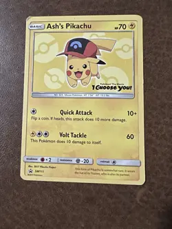 Ash's Pikachu SM111 "I Choose You" Black Star Movie Promo Pokemon Card - Image 1