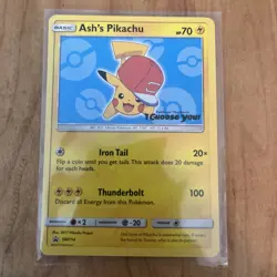 Pokemon Ash's Pikachu SM Promo Card SM114 2017 70 HP Regular - Image 1