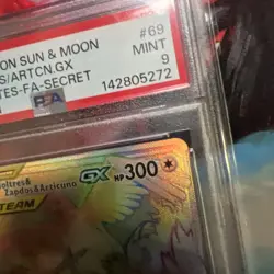 Pokemon TCG Moltres & Zapdos & Articuno GX 69/68 Hidden Fates PSA 9 Mint - Image 4