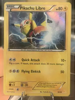 Pikachu Libre 30/30 Holo XY Trainer Kit: Pikachu Libre & Suicune Pokemon MP - Image 1