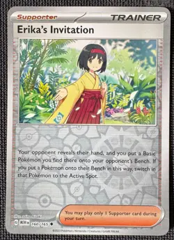 ERIKA'S INVITATION 160/165 UNCOMMON 151 POKEMON REVERSE HOLO NM - Image 1