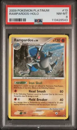 2009 POKEMON PLATINUM #13 RAMPARDOS-HOLO PSA 8 - Image 1