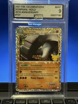 2021 POKEMON CELEBRATIONS CLASSIC COLL #107 DONPHAN-HOLO AGS 9 - Image 1